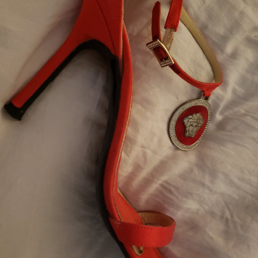 Red Satin Versace Sandals